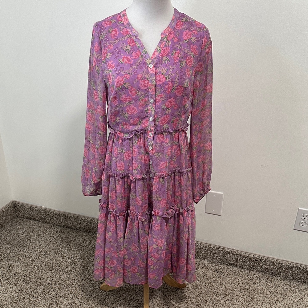 🌴 Ivy City Chiffon Tiered Midi Dress